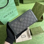 Gucci Ophidia Zip Around Wallet 706844 Grey