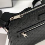 Gucci Signature messenger black bag ‎406410