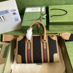 Gucci Small top handle bag with Double G ‎715772 Brown w/ Canvas