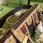 Gucci Small top handle bag with Double G ‎715772 Brown w/ Canvas