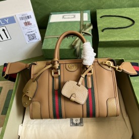 Gucci Small top handle bag with Double G ‎715772 Brown