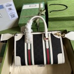 Gucci Small top handle bag with Double G ‎715772 White w/ Canvas