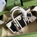 Gucci Small top handle bag with Double G ‎715772 White w/ Canvas