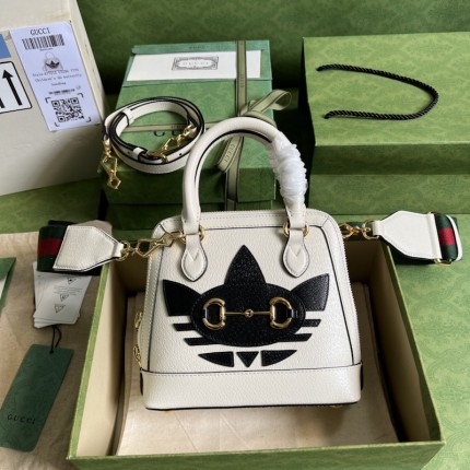 adidas x Gucci Horsebit 1955 mini bag ‎677212 White