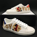 Gucci Men's Ace embroidered sneaker with Loved applique