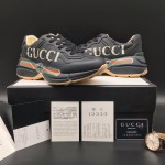 Gucci Rhyton Gucci Logo Leather Sneaker Black