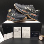 Gucci Rhyton Gucci Logo Leather Sneaker Black