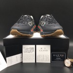 Gucci Rhyton Gucci Logo Leather Sneaker Black