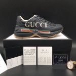 Gucci Rhyton Gucci Logo Leather Sneaker Black