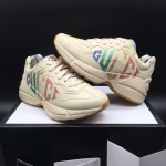 Gucci Rhyton Leather Sneaker with Rainbow Logo Print