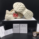 Gucci Rhyton Leather Sneaker with Apple Print