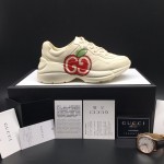 Gucci Rhyton Leather Sneaker with Apple Print