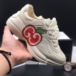 Gucci Rhyton Leather Sneaker with Apple Print