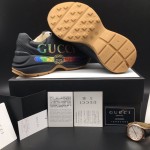 Gucci Rhyton Leather Sneaker with Gucci Logo