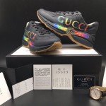 Gucci Rhyton Leather Sneaker with Gucci Logo