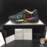 Gucci Rhyton Leather Sneaker with Gucci Logo