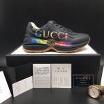 Gucci Rhyton Leather Sneaker with Gucci Logo