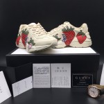 Gucci Rhyton Leather Sneaker with Strawberry Print