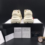 Gucci Rhyton Leather Sneaker with Strawberry Print