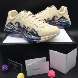 Gucci Rhyton Leather Sneaker with Wave