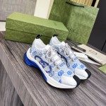 Gucci Run sneaker White and blue GG technical knit fabric