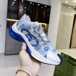 Gucci Run sneaker White and blue GG technical knit fabric