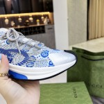 Gucci Run sneaker White and blue GG technical knit fabric