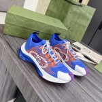 Gucci Run sneaker Blue and orange GG technical knit fabric