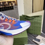 Gucci Run sneaker Blue and orange GG technical knit fabric