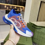 Gucci Run sneaker Blue and orange GG technical knit fabric