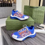 Gucci Run sneaker Blue and orange GG technical knit fabric