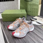 Gucci Run sneaker Grey and orange GG technical knit fabric