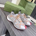 Gucci Run sneaker Grey and orange GG technical knit fabric