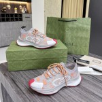 Gucci Run sneaker Grey and orange GG technical knit fabric