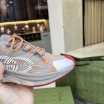 Gucci Run sneaker Grey and orange GG technical knit fabric