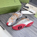 Gucci Run sneaker Grey and orange GG technical knit fabric