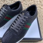 Gucci Glitter Web Sneakers with Studs Black