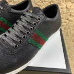 Gucci Glitter Web Sneakers with Studs Black