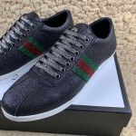 Gucci Glitter Web Sneakers with Studs Black