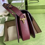 Gucci Horsebit 1955 small bag burgundy GG canvas