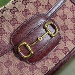 Gucci Horsebit 1955 small bag burgundy GG canvas