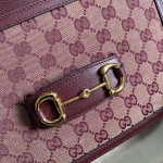 Gucci Horsebit 1955 small bag burgundy GG canvas