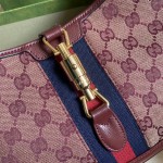 Gucci Jackie 1961 small shoulder bag burgundy GG canvas