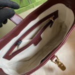 Gucci Jackie 1961 small shoulder bag burgundy GG canvas