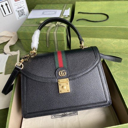 Gucci Ophidia small top handle bag with Black leather ‎651055