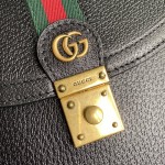 Gucci Ophidia small top handle bag with Black leather ‎651055