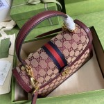 Gucci Ophidia small top handle bag with Web Burgundy GG