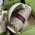 Gucci Ophidia small top handle bag with Web white ‎651055