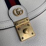 Gucci Ophidia small top handle bag with White leather ‎651055