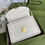 Gucci Ophidia small top handle bag with White leather ‎651055